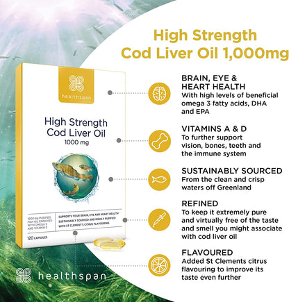 Healthspan Cod Liver Oil 1,000mg (240 Capsules)